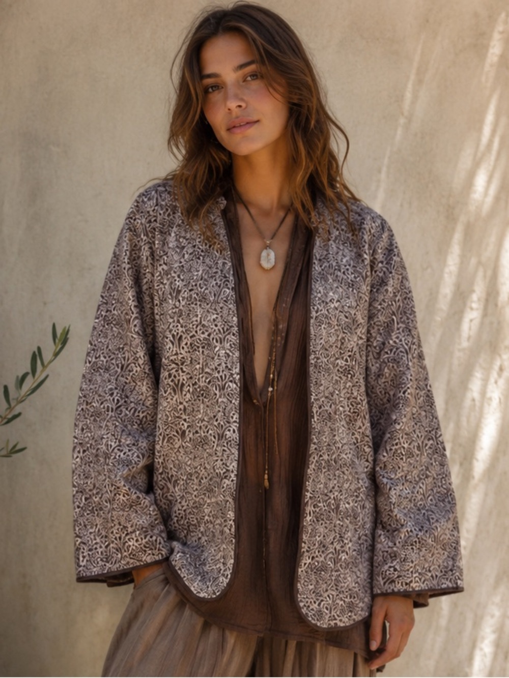 %100 Silk Jacket Vintage ‘Soft’ By Avenue 26/28  Large Bohemian